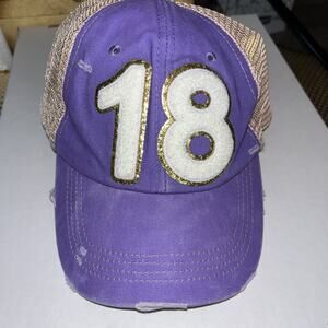 Purple Distressed Trucker Hat 18 Birthday Gift NWOT Tees2urdoor